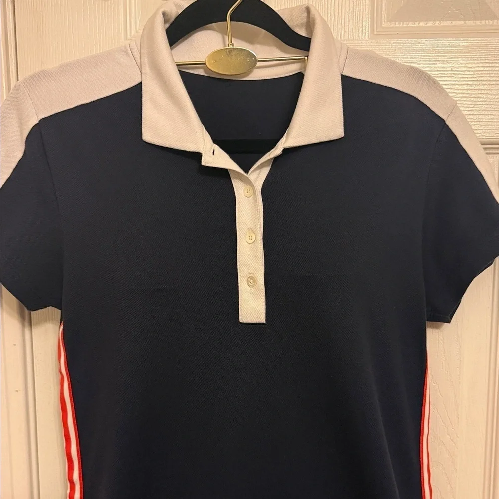 Tory Burch, Tory Sport Navy Dress with White and Red Stripes
